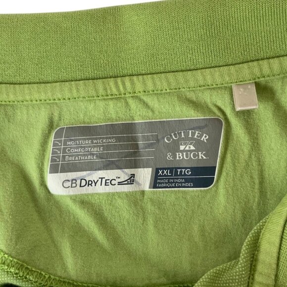 Cutter & Buck Mens CB DryTec Polo Shirt XXL Pale Green Moisture-Wicking Cotton - Picture 5 of 6